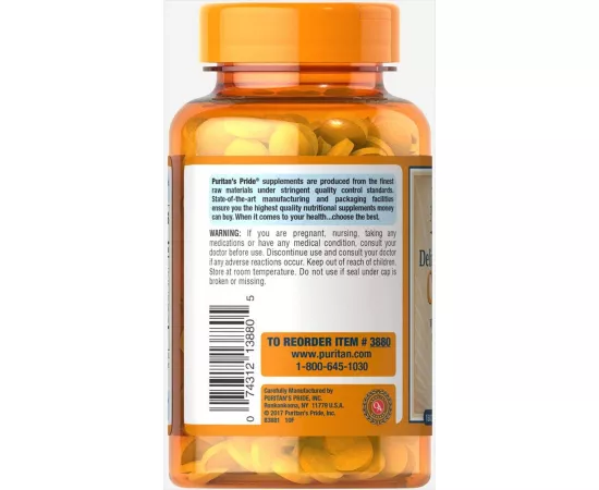 Puritans Pride Chewable Vitamin C 500 mg with Rose Hips Chewable Tablets 90's