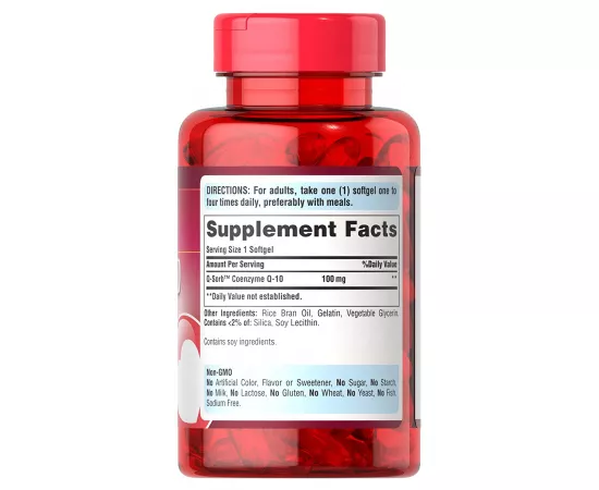 كبسولات كيو-سورب الهلامية سي أو كيو 10 بتركيز 100 مللي جرام رابيد ريليز لدعم صحة القلب من بوريتانز برايد 240