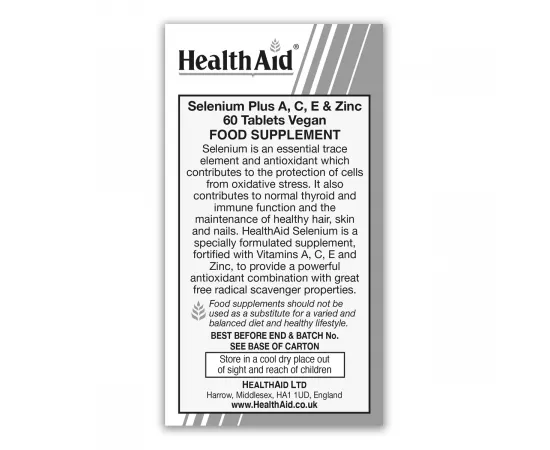 HealthAid Selenium Plus (A, C, E & Zinc) Tablets 60's