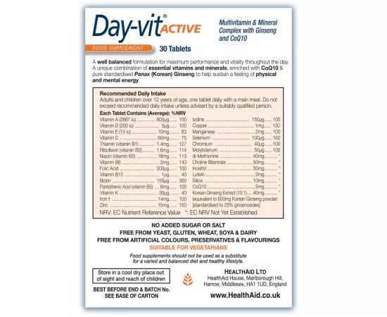 HealthAid Day-Vit Active Tablets 30's