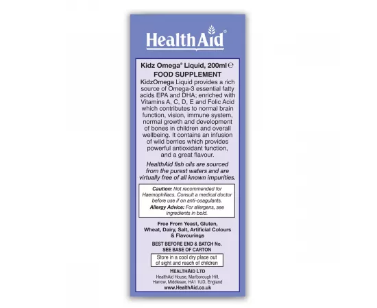 سائل الأوميجا للأطفال من هيلث آيد  200 مللي