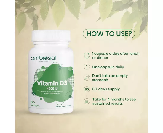 فيتامين دي 3 بتركيز 4000 IU من  أمبروسيال 2 علبة