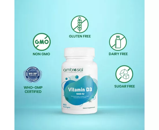 Ambrosial Vitamin D3 1000 IU 60's