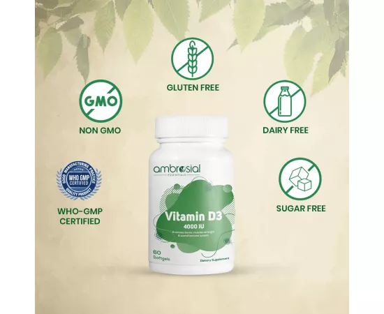 فيتامين دي 3 بتركيز 4000 IU من  أمبروسيال 1 علبة