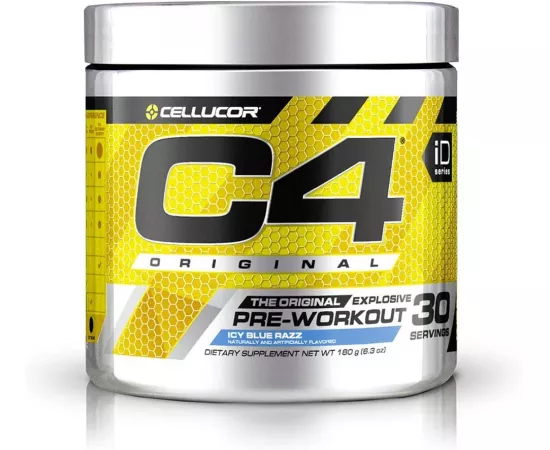  سي 4 الأصلي آي دي سيريس لما قبل التمرين بنكهة آيسي بلو راز من سيلوسور 30 حصة 195 جرام