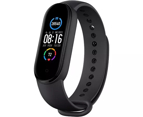 ساعة يد ذكية 5 سبورتس بعرض أموليد بلون أسود من شياومي