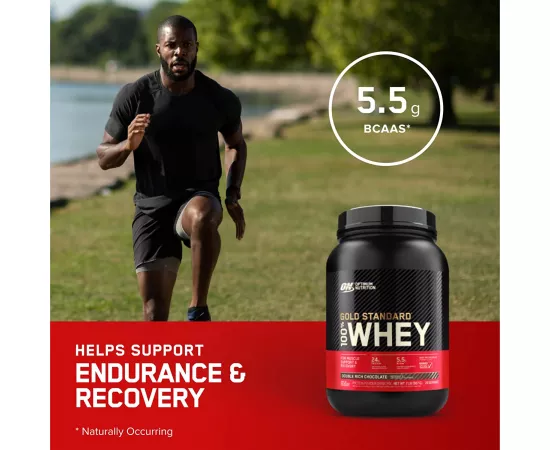 واي بروتين جولد ستاندرد 100% بنكهة الفراولة اللذيذة من أوبتيموم نيوتريشن 5 رطل, 73 حصة