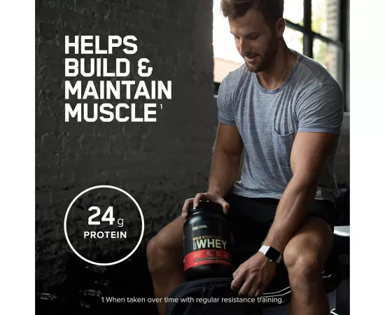 واي بروتين جولد ستاندرد 100% بنكهة  أيس كريم الفانيليا من أوبتيموم نيوتريشن 5 رطل