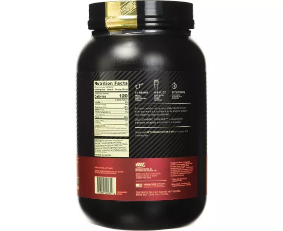 واي  جولد ستاندرد 100% بنكهة الشوكولاتة والشعير من أوبتيموم نيوتريشن 2رطل - 29 حصة