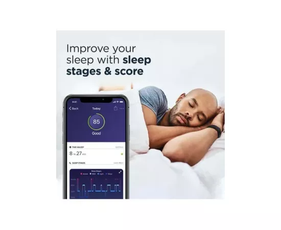 ساعة يد ذكية تشارج 4  NFC المتطور مع خدمة تحديد المواقع ومناسبة للسباحة بلون أسود من فيتبيت