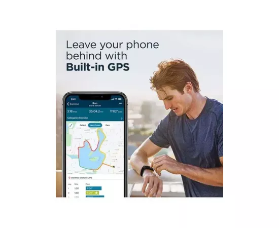 ساعة يد ذكية تشارج 4  NFC المتطور مع خدمة تحديد المواقع ومناسبة للسباحة بلون أسود من فيتبيت