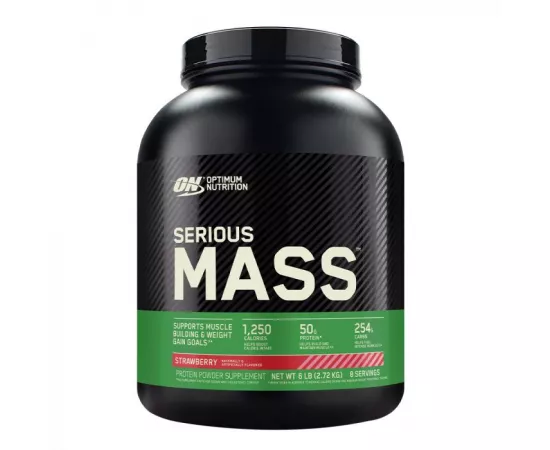 سيرياس ماس جينر لزيادة الوزن بنكهة الفراولة من أوبتيموم نيوتريشن 6 رطل 16 حصة 