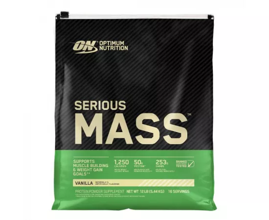 Optimum Nutrition Serious Mass Weight Gainer 12 lbs Vanilla
