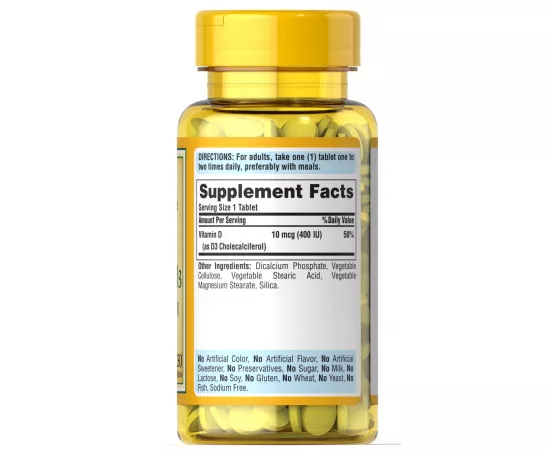  كبسولات فيتامين دي 3 عالي الفعالية بتركيز IU1000 للأسنان والعظام من بوريتانز برايد 30 