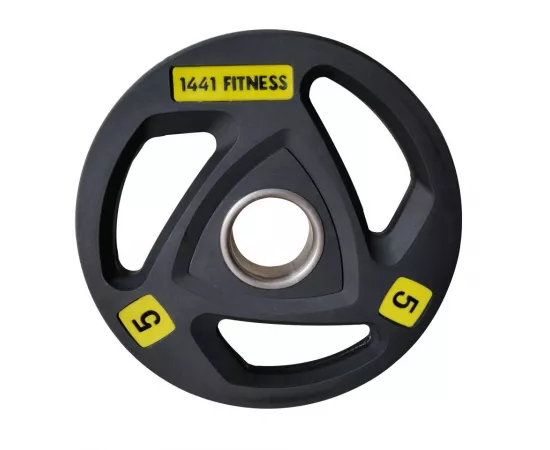 1441 من فيتنيس PU لوحات الأوزان الأوليمبية سوداء قبضة ثلاثية 5 كجم 