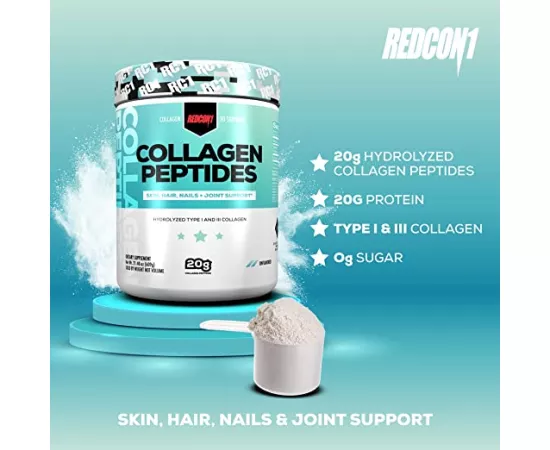 Redcon1 Collagen Peptides Skin, Hair, Nails & Joint Support Unflavored Powder 609g