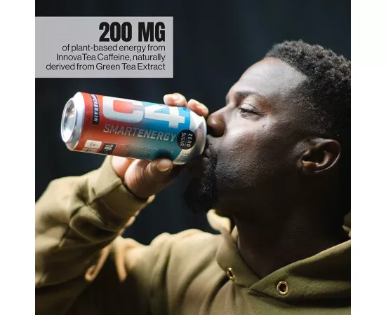 C4 Smart Energy Drink Peach Mango Nectar 16 Oz - 12 Pack