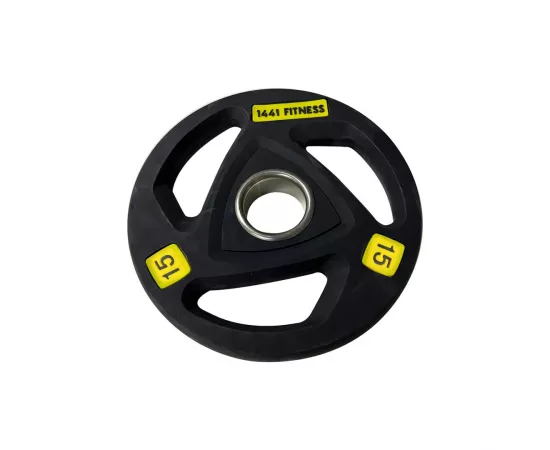 1441 من فيتنيس PU لوحات الأوزان الأوليمبية سوداء قبضة ثلاثية 15 كجم 