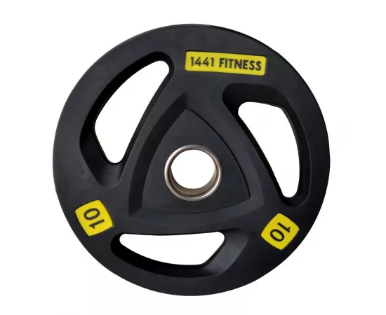 1441 من فيتنيس PU لوحات الأوزان الأوليمبية سوداء قبضة ثلاثية 10 كجم 