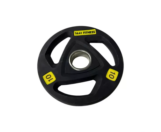 1441 من فيتنيس PU لوحات الأوزان الأوليمبية سوداء قبضة ثلاثية 10 كجم 