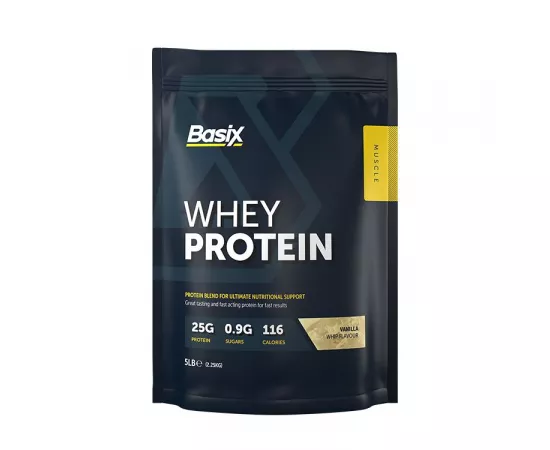 واي بروتين - بنكهة الفانيليا - من بازيكس 5 رطل