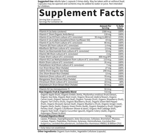 بري ناتال -فيتامين كود راو- من جاردن أوف لايف جول 90