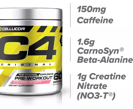 C4 Original Pre Workout Powder Strawberry Margarita 60 Servings [CLONE]