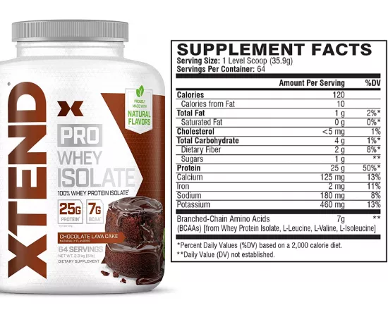 XTEND Pro Whey Isolate Protein Powder Chocolate Lava Cake 64 Servings