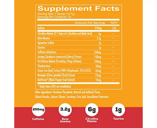 Redcon1 Total War Pre Workout Orange Crush Flavor 441g