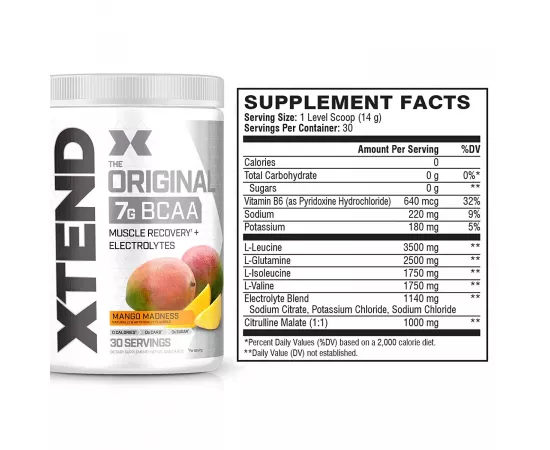 XTEND Original BCAA Powder Mango Madness 90 Servings