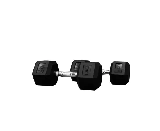 1441 Fitness Rubber Hex Dumbbells (10 Kg) – Solid Cast Iron Core Rubber Coated Head Dumbbell Weights for Exercises at Home and Commercial Gym [CLONE]