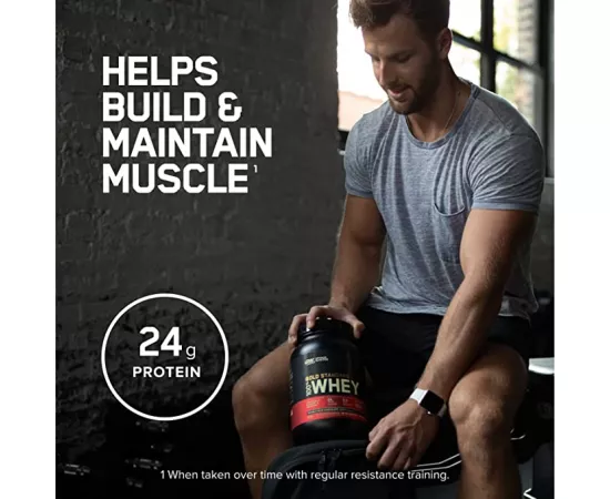 واي  جولد ستاندرد 100% بنكهة الشوكولاتة والشعير من أوبتيموم نيوتريشن 5رطل - 73 حصة