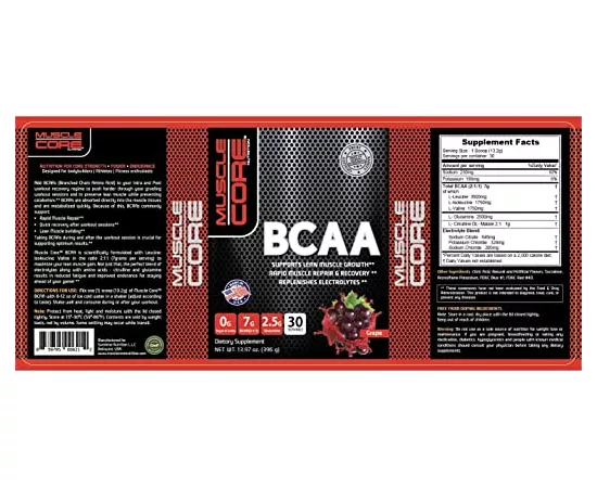  ال BCAA بنكهة العنب من ماسل كور نيوتريشين 396جرام