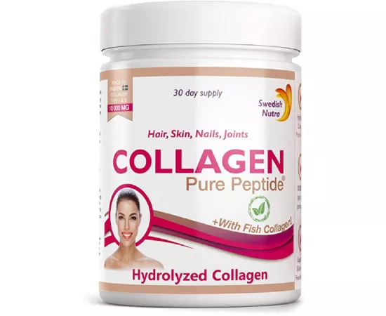 مسحوق كولاجين (بتركيز 10000 مللي جرام) بيبتيدات السمك النقية من سويديش نوترا  300 gm