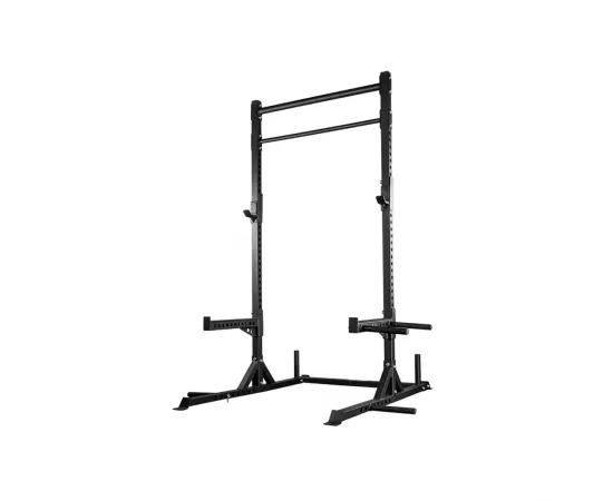 1441 فيتنس عرض كومبو: ماكينة حاملة لتمرين السكوات + بار ٧ أقدام مع مقعد ومجموعة صحون ٨٠ كيلوجرام