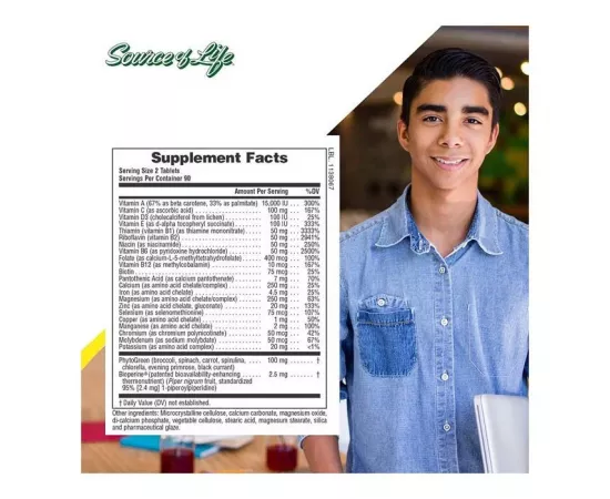 تابلت باور تين الفيتامينات المتعددة و المعادن من ناتشرز بلس سورس أوف لايف  90 