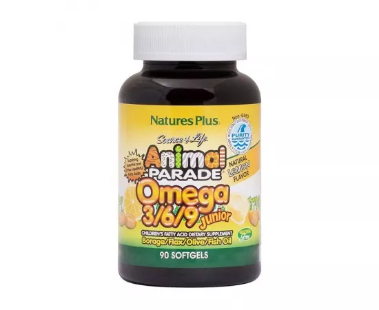 أقراص أوميجا 3  6 9 جونيور الهلامية من ناتشرز بلس أنيمال باراد  90  