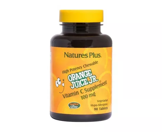 Natures Plus Orange Juice Junior Chewable Vitamin C 100 mg Tablets 90's