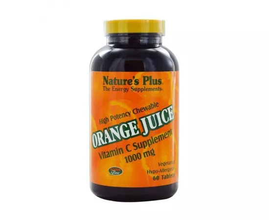   مضغيات فيتامين سي عصير البرتقال بتركيز 1000 مللي جرام من ناتشرز بلس 60 تابلت