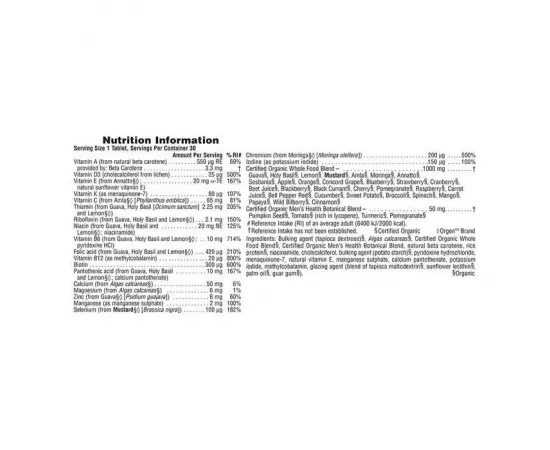 تابلت دايلي العضوي للرجال من ناتشرز بلس سورس أوف لايف جاردن 30