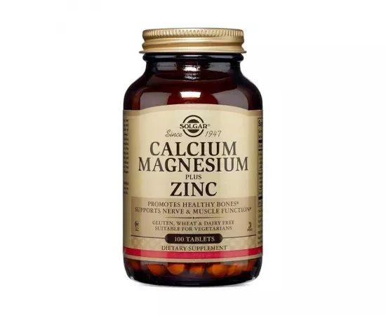  تابلت الكالسيوم - الماغنيسيوم بلس - الزنك من سولجار 100