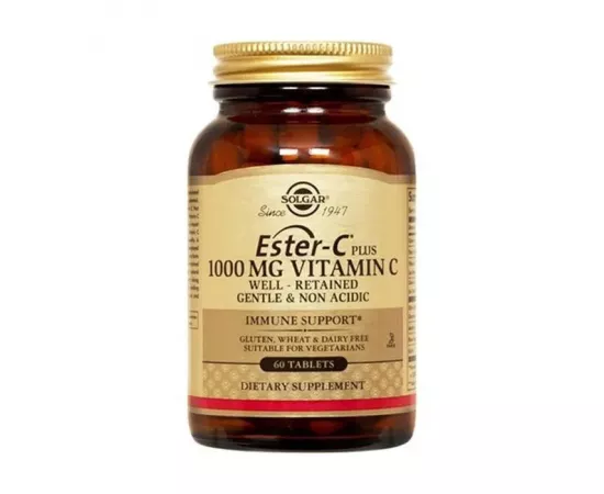 تابلت فيتامين سي إستير سي بلس بتركيز 1000 مللي جرام من سولجار  60