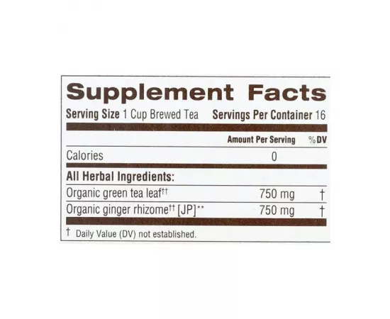 Traditional Medicinals Green Tea With Ginger 16 Tea Bags