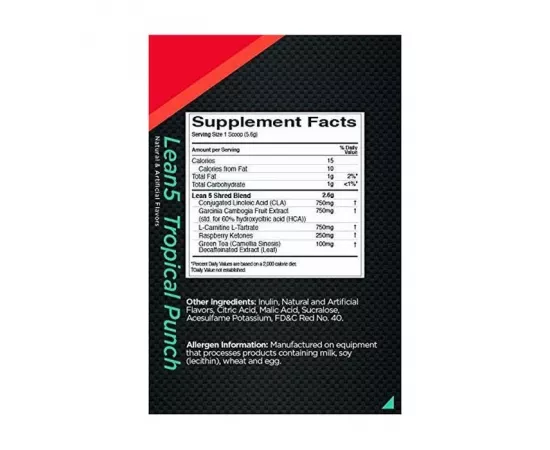 Rule1 Lean 5 Tropical Rush 60 Servings 336g