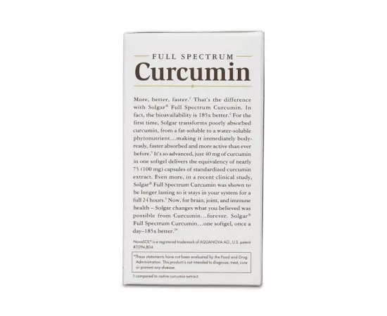Solgar Full Spectrum Curcumin Liquid Extract Softgels 90's