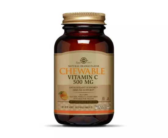 مضغيات فيتامين سي بتركيز 500 مللي جرام من سولجار  90