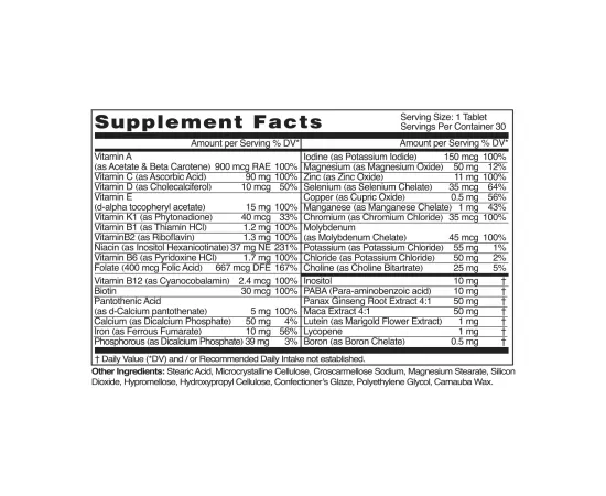  فيتامينات متعددة سوبر سلفر من ميجاتون - 30 قرص