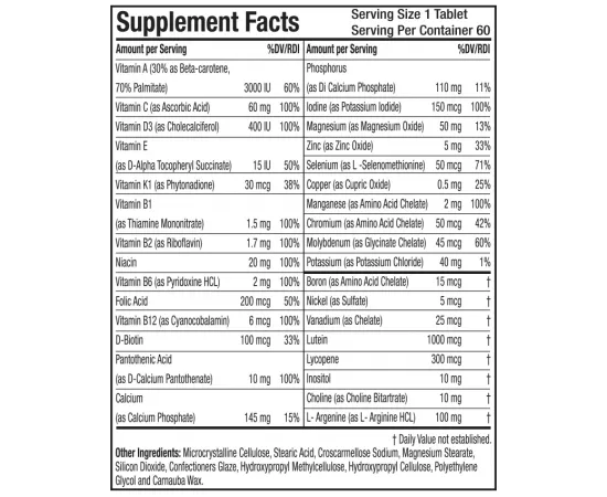 Megaton Men 50 Plus Super Multivitamin 60 Tablets