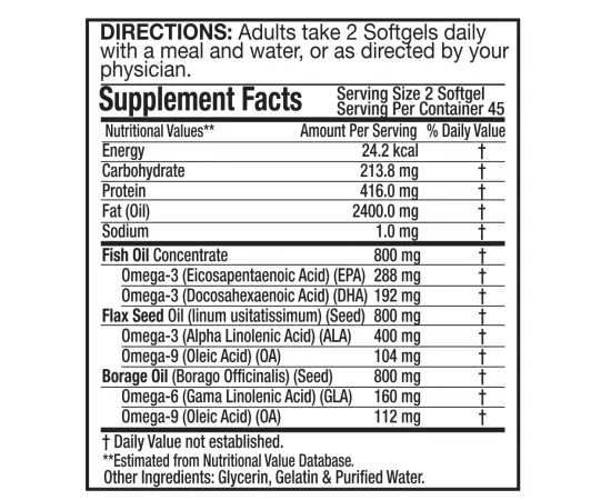 100 سوفت جل أوميغا ٣ زيت السمك EPA 180/DHA 120 - مج 2000