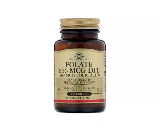 تابلت حمض الفوليك بتركيز 400 مايكروجرام من سولجار 250